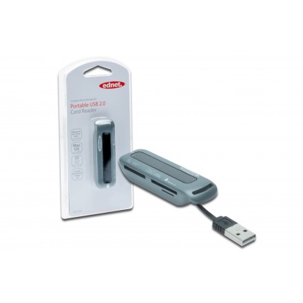 Картридер EDNET USB 2.0 портативный (85234)